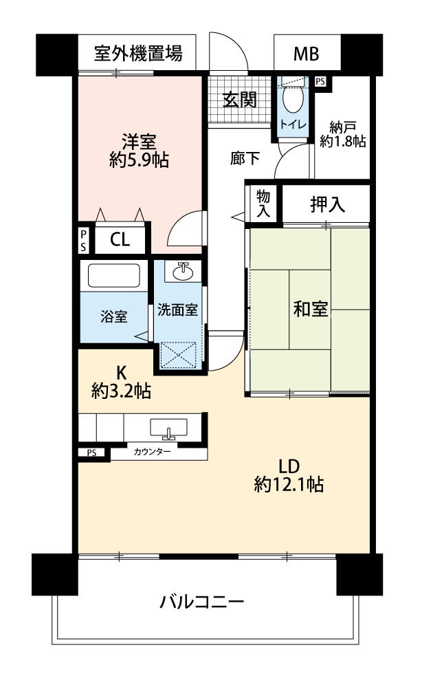 公社賃貸SMALIO あすと松之浜の間取り