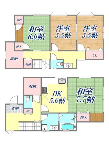 魚崎南町3丁目戸建の間取り