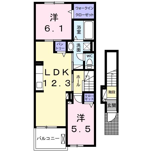 木更津市高柳のアパートの間取り