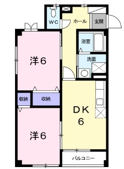 岡山市南区植松のアパートの間取り