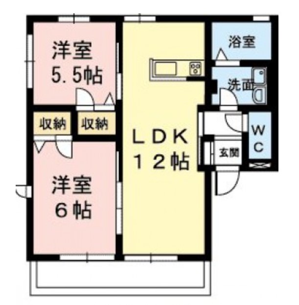 浜松市浜名区於呂のアパートの間取り