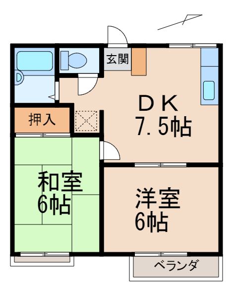 湯浅ハイツの間取り