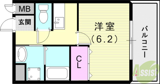 神戸市北区道場町塩田のアパートの間取り