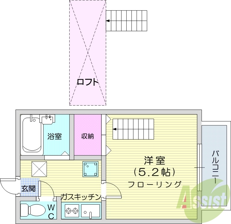 メゾンウィスタリア岩切の間取り