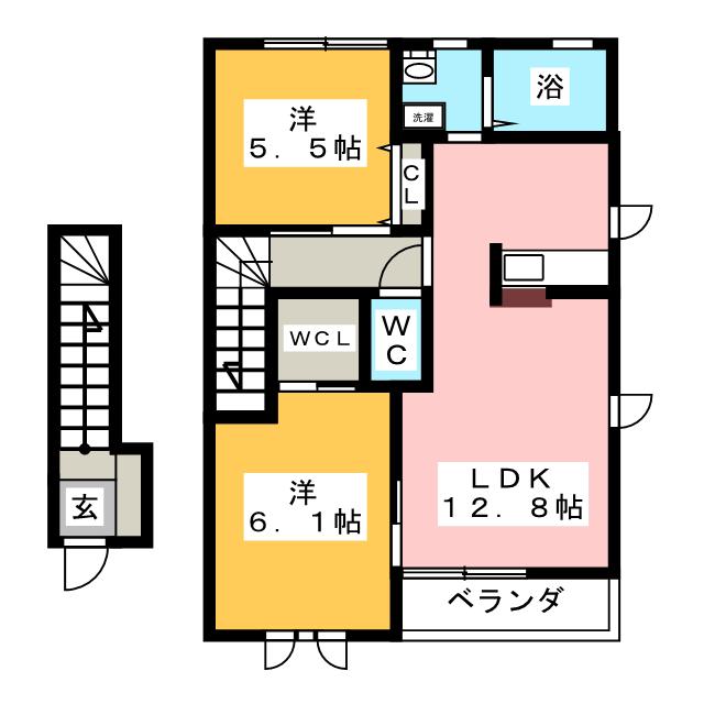 ヒュドールヒューレー　Ｆ棟の間取り