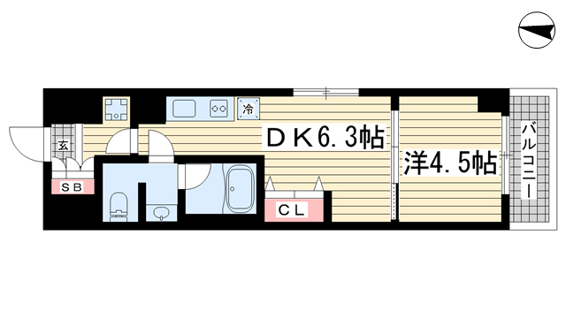 インプルーブ三宮イーストの間取り