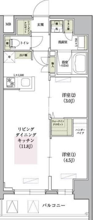 【大阪市北区天神橋のマンションの間取り】