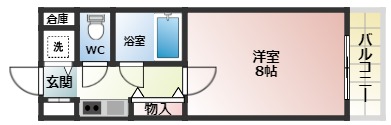 柏原市旭ケ丘のマンションの間取り