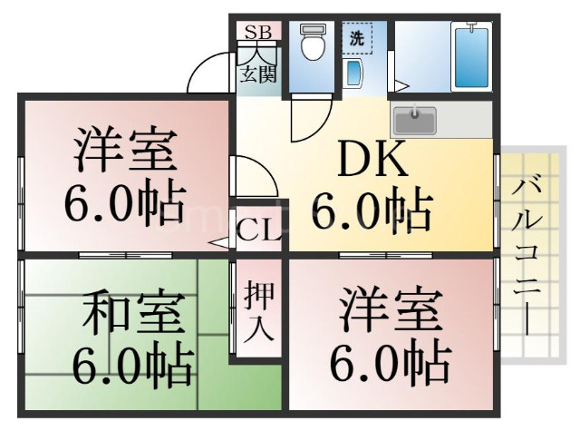 サンビレッジ須磨Ａ棟の間取り