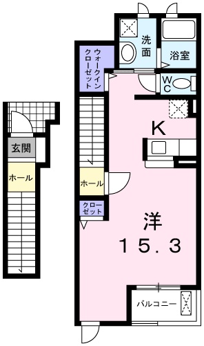 姫路市飾磨区中島のアパートの間取り