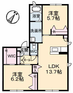 広島市安佐南区大町西のアパートの間取り