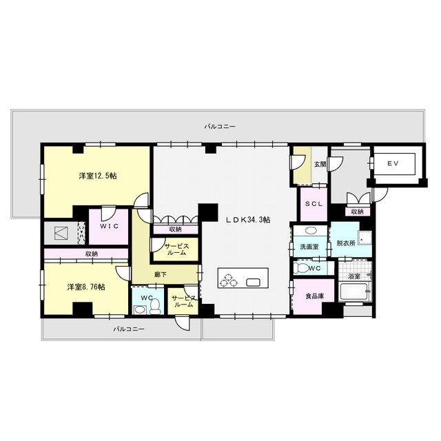 【福岡市博多区須崎町のマンションの間取り】