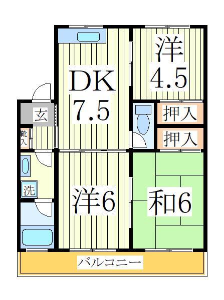 我孫子市高野山のアパートの間取り