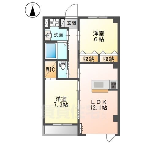 茨木市南安威のマンションの間取り