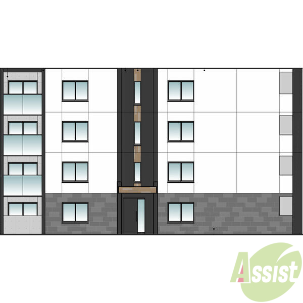 建物外観　外観予想パース　札幌市豊平区月寒西「仮）月寒西１－９ＭＳ」