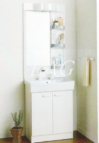 洗面設備　独立洗面台です。（同仕様設備）