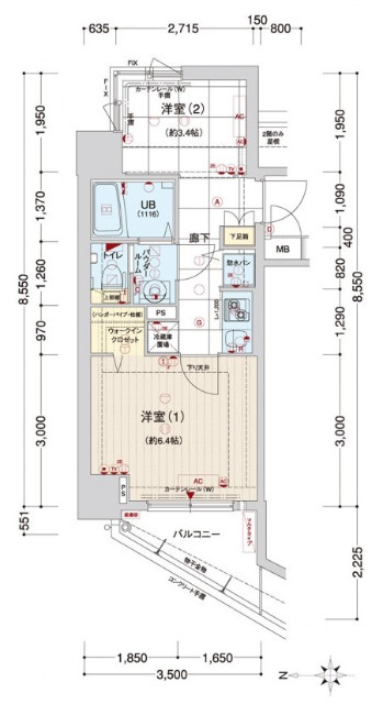 サムティ京都西大路の間取り写真