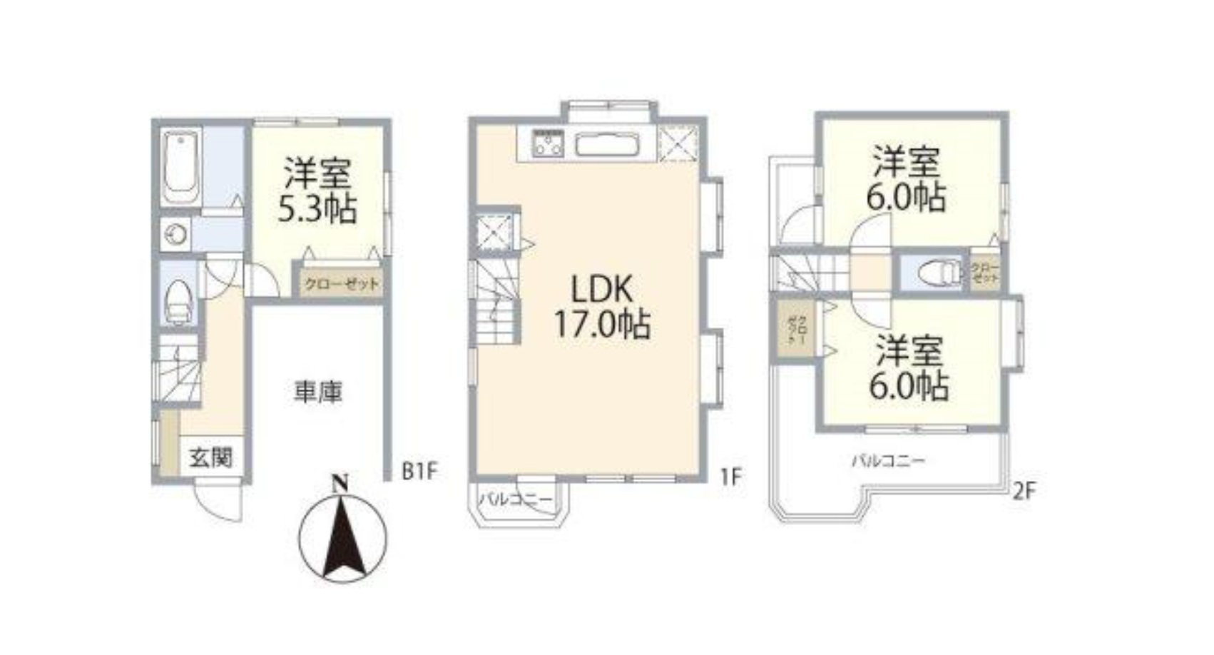 五本木2丁目戸建ての間取り写真