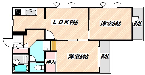 ＪＲ総武線 船橋駅 徒歩12分 4階建 築37年の間取り写真