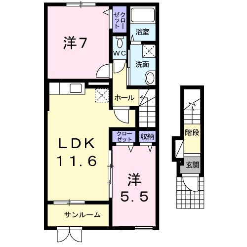 ＪＲ奥羽本線 赤湯駅 徒歩2分 2階建 築15年の間取り写真