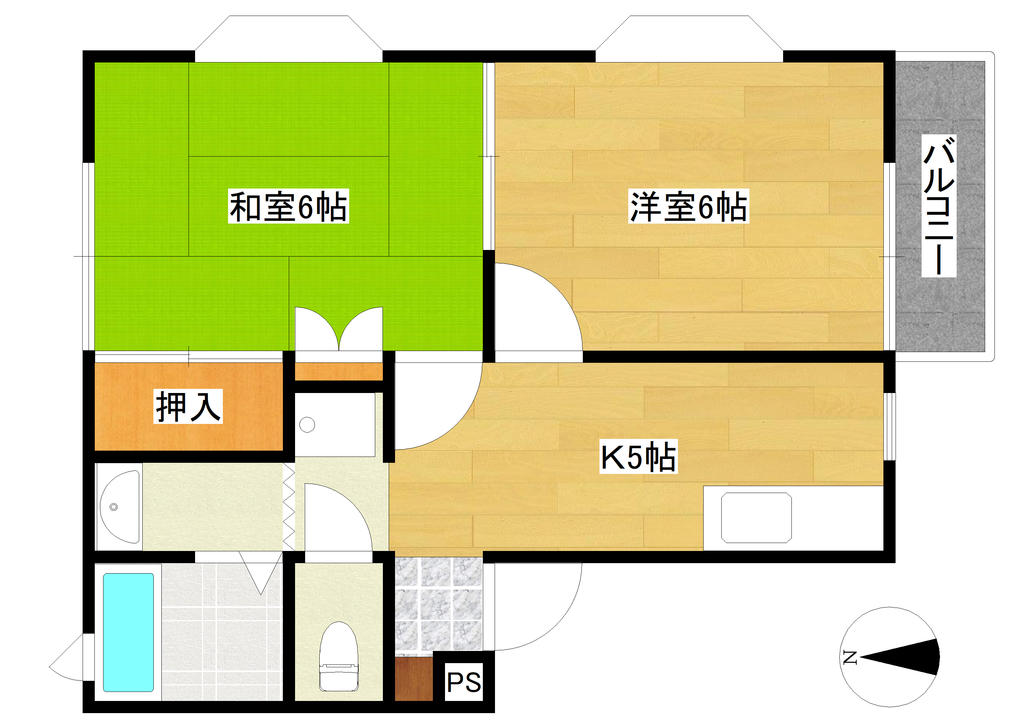 ハイツ鶴ヶ丘の間取り