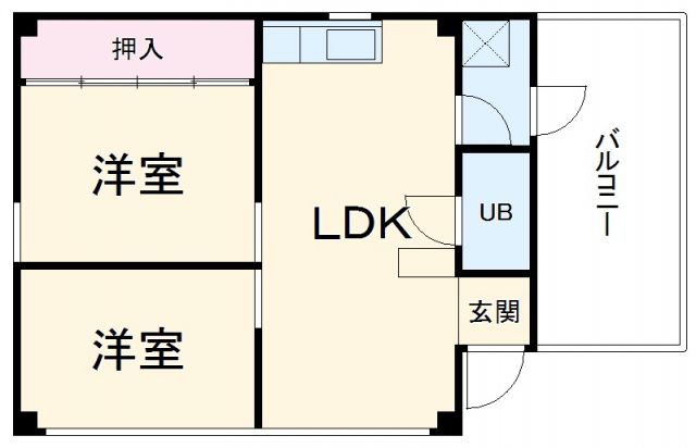 岐阜市城東通のマンションの間取り