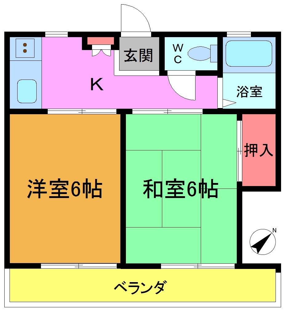 市川市鬼高のアパートの間取り