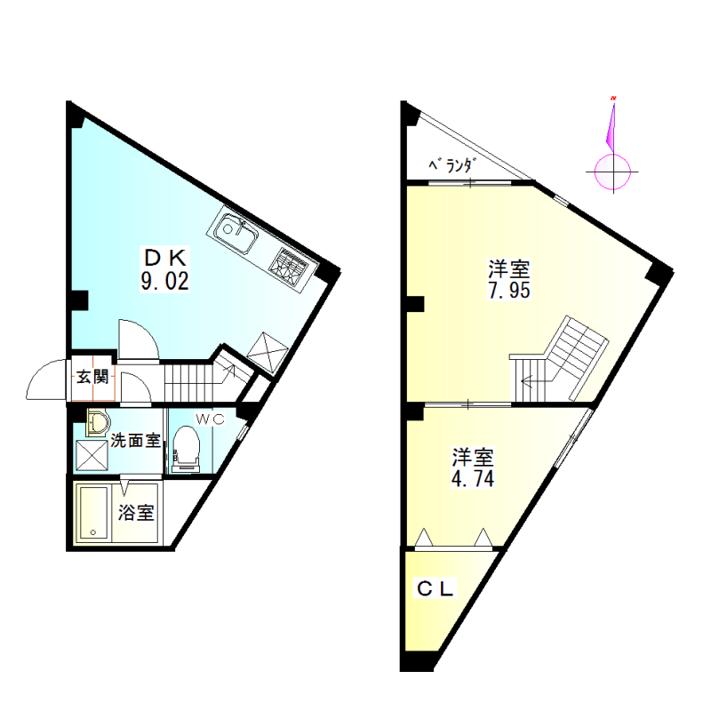 京都市上京区南伊勢屋町のマンションの間取り