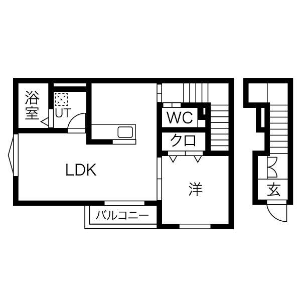 姫路市東山のアパートの間取り