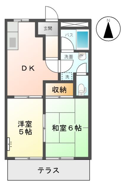 犬山市大字橋爪のアパートの間取り