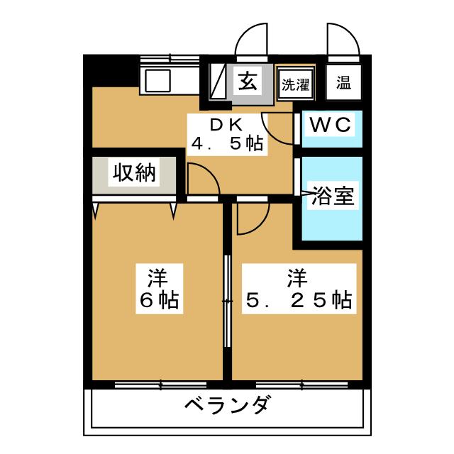 ハイツＫ－２の間取り