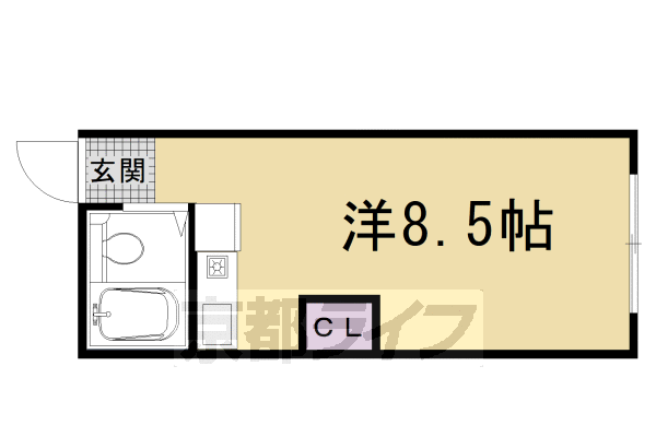 京都市右京区太秦中筋町のマンションの間取り