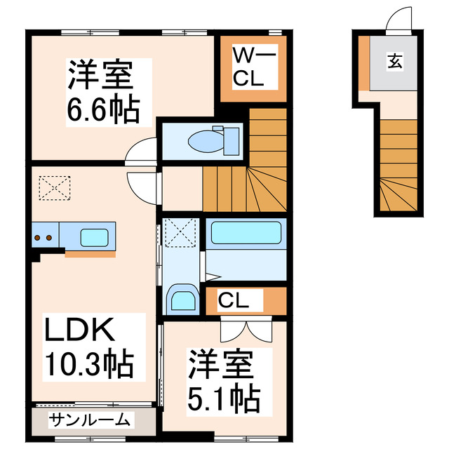 熊本県熊本市西区松尾１（アパート）の賃貸物件の間取り