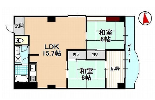 浜松市中央区舞阪町弁天島のマンションの間取り