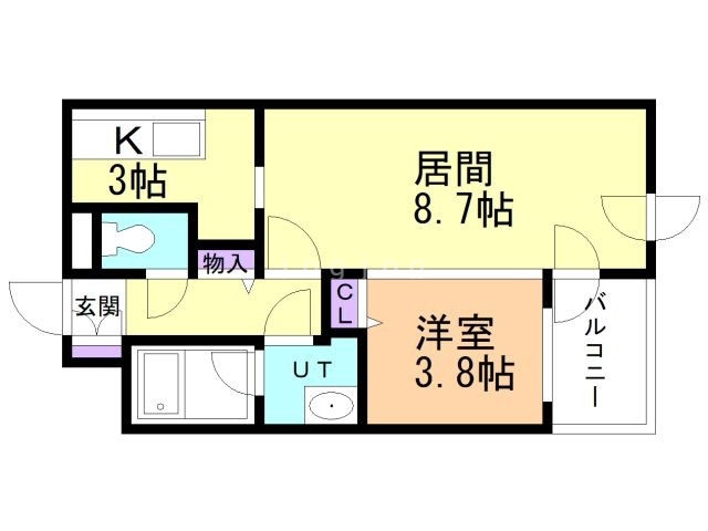 札幌市中央区南二十条西のマンションの間取り