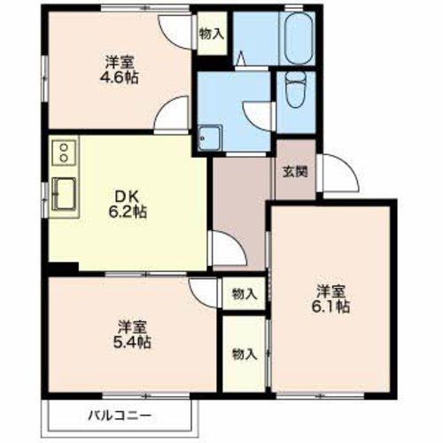 松阪市大平尾町のアパートの間取り