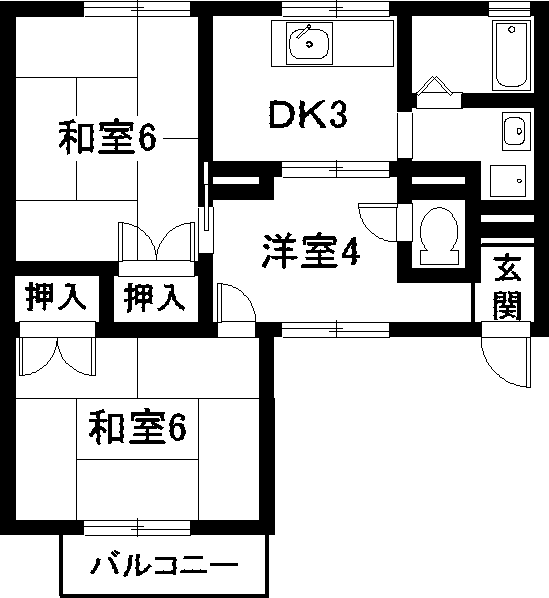 豊明市西川町のアパートの間取り