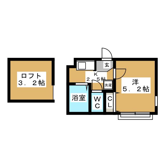 プラナス石川町Ａ棟の間取り