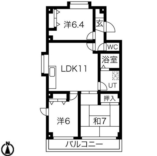 知多郡東浦町大字藤江のマンションの間取り