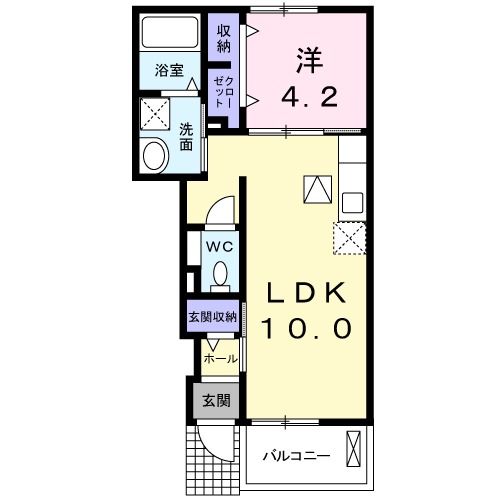 【指宿市十町のアパートの間取り】