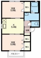 松本市征矢野のアパートの間取り