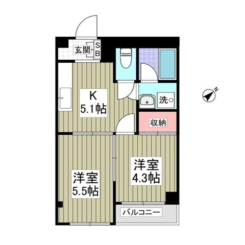 稲城市押立のマンションの間取り