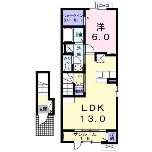 【阿賀野市緑岡のアパートの間取り】