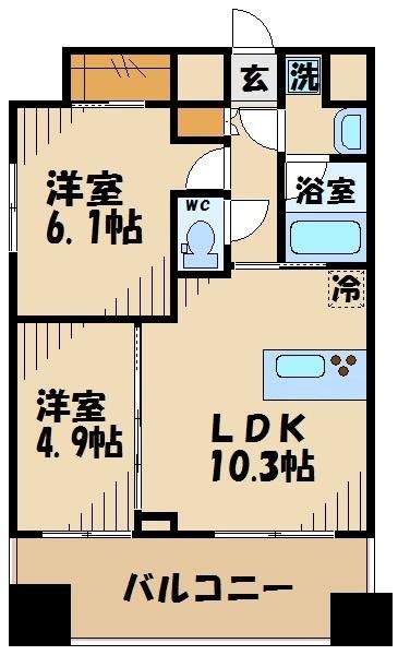 府中市府中町のマンションの間取り