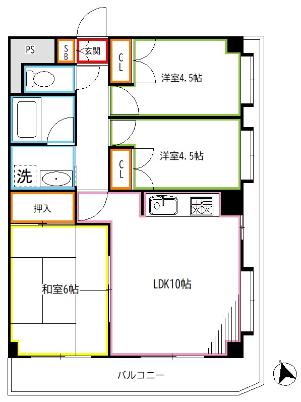 アクトピア方南町IIの間取り