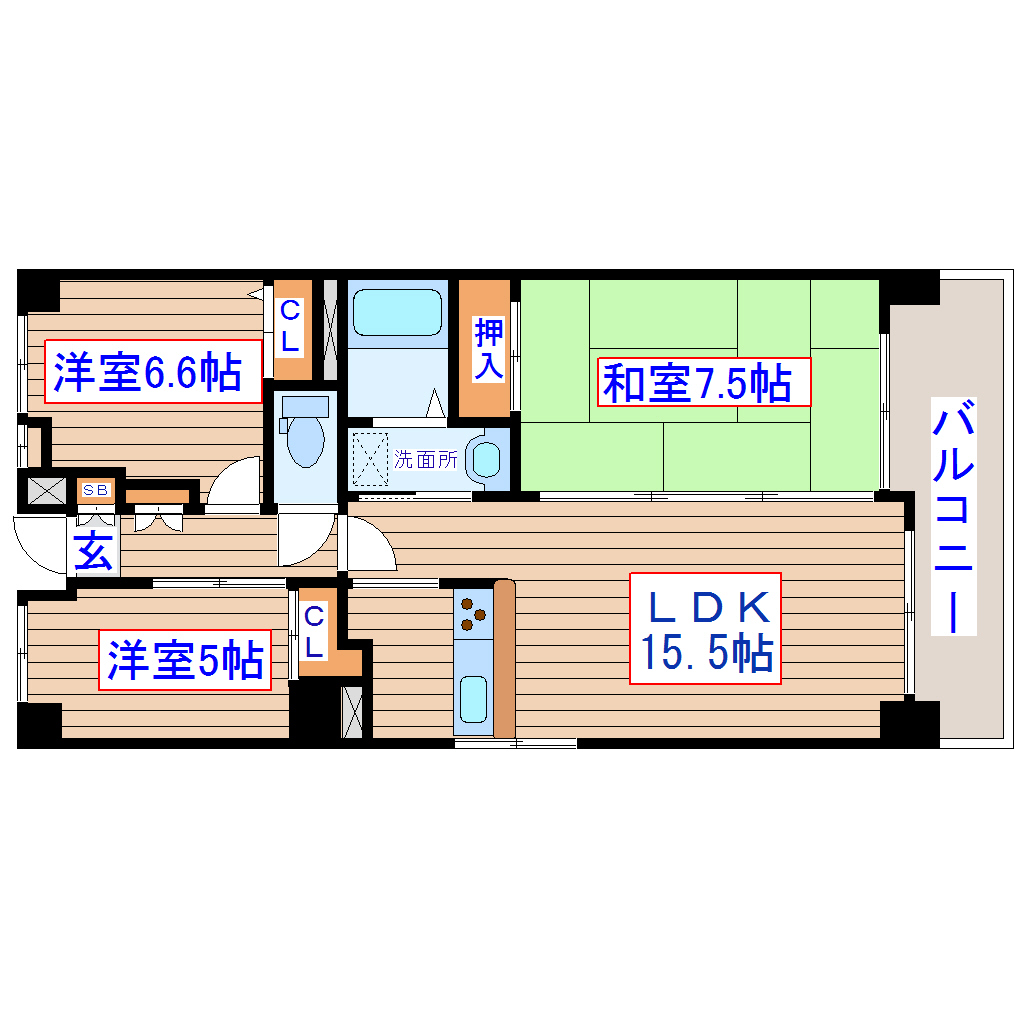 ラ・シール仙台の間取り