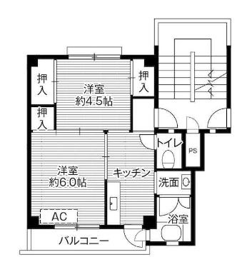 ビレッジハウス児島第二３号棟の間取り