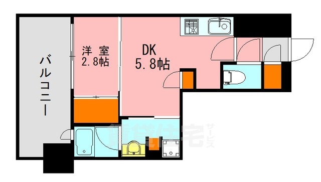 福岡市博多区奈良屋町のマンションの間取り