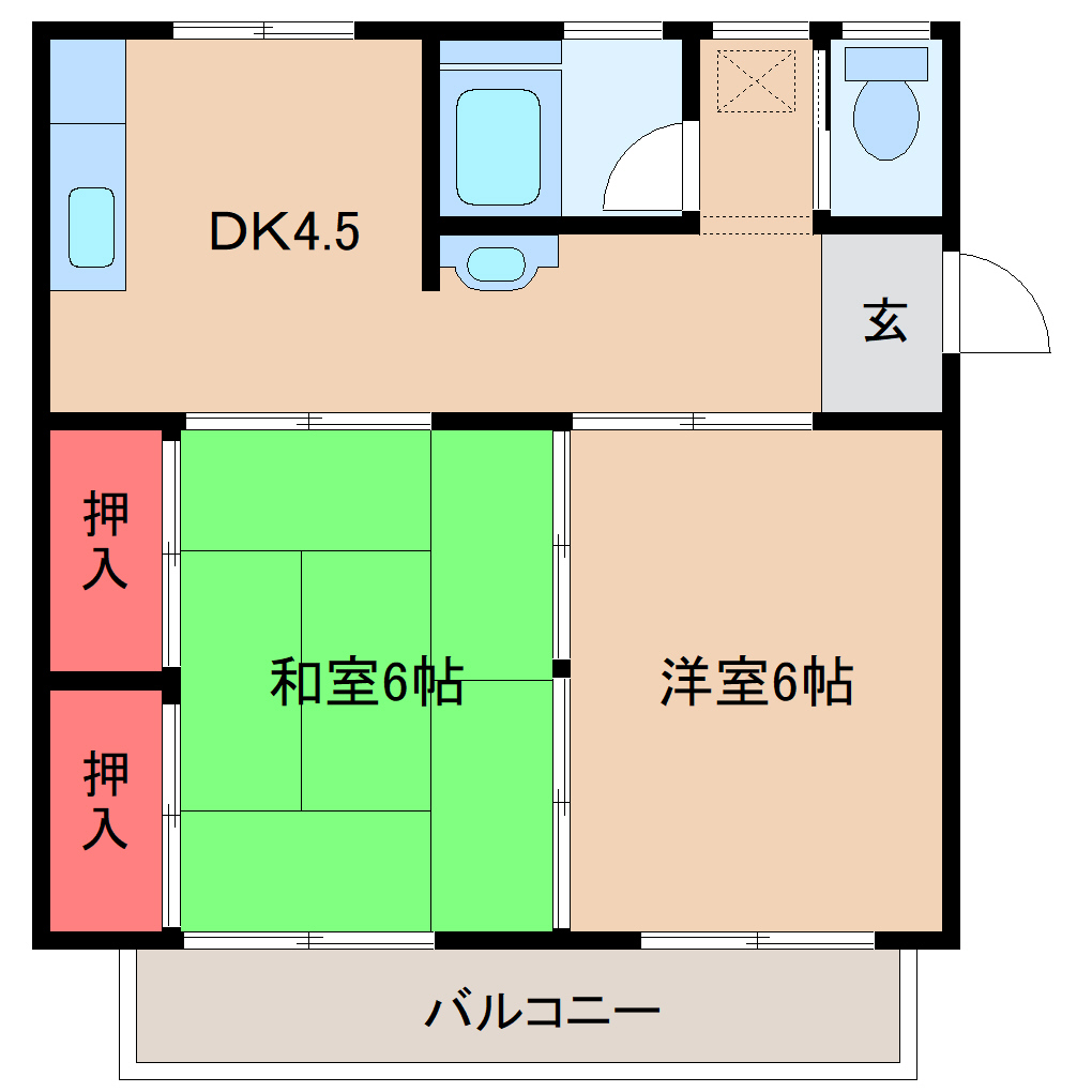 萩原コーポの間取り