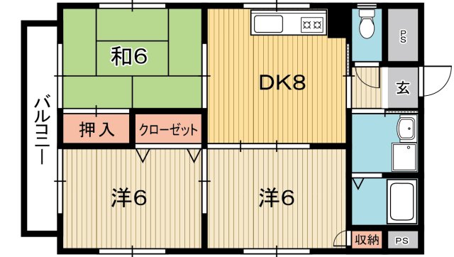 高知市潮新町のマンションの間取り